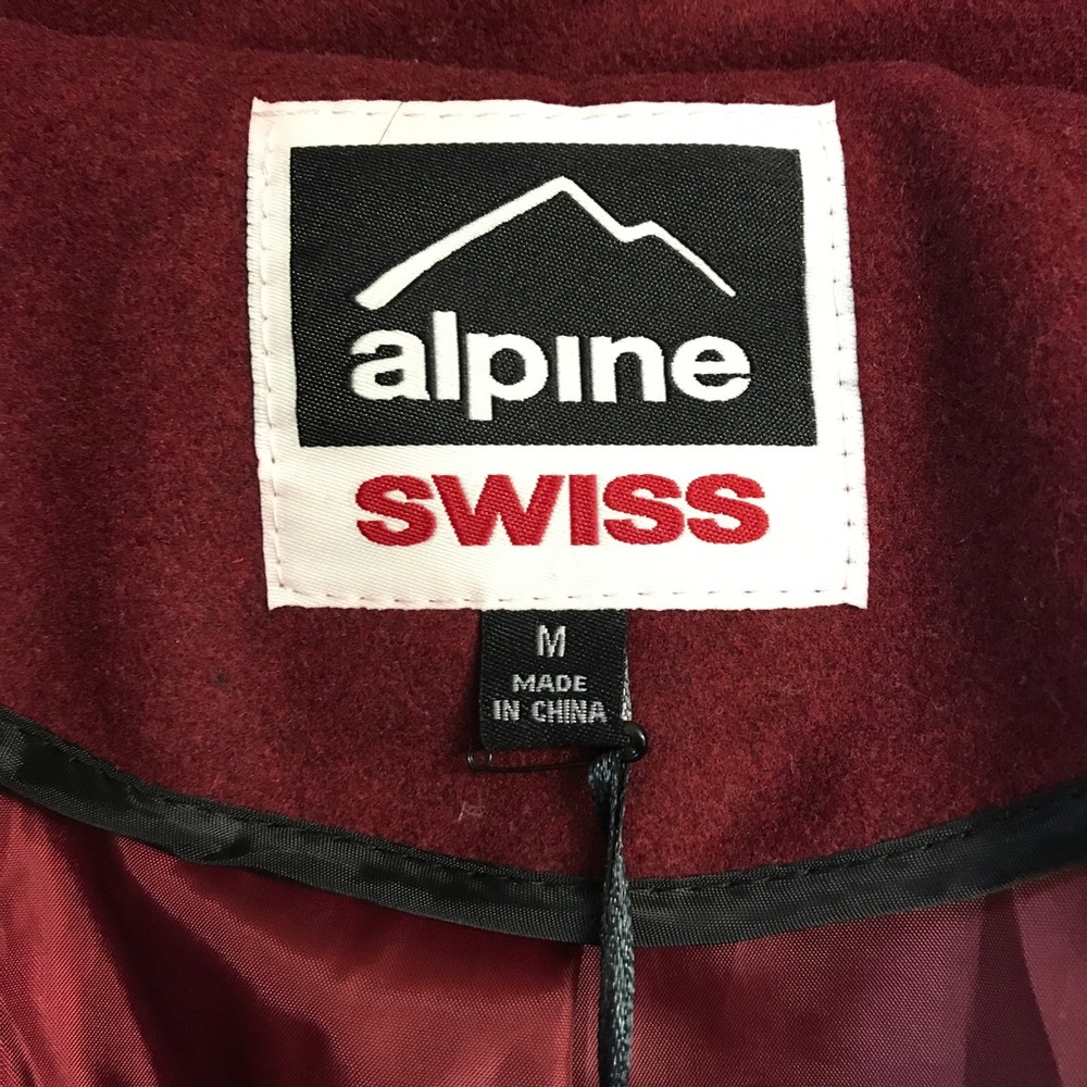 NWT Alpine Swiss Burgundy Trench Coat (Medium) - Picture 4 of 8